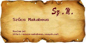 Szűcs Makabeus névjegykártya